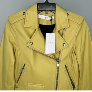 IRO Asheville Leather Jacket Vintage Yellow NWOT